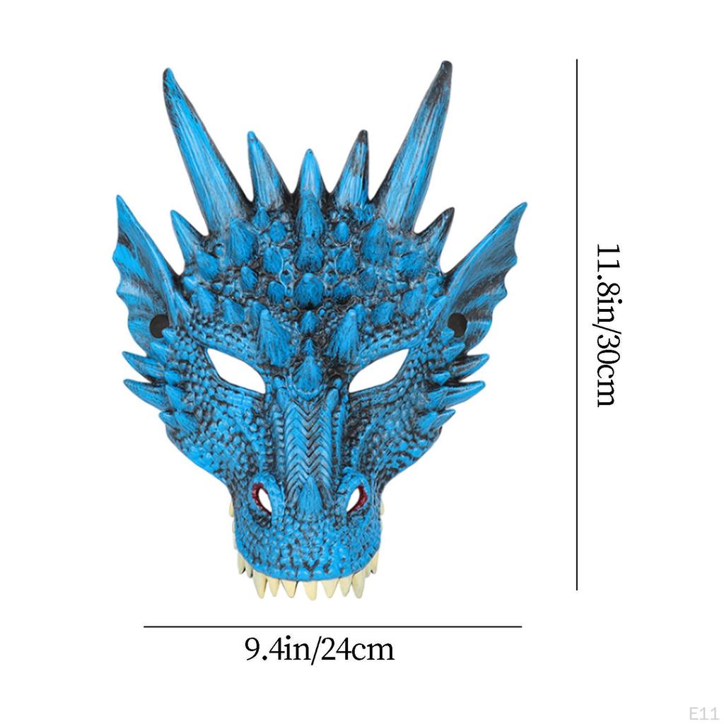 Maska smoka 3D Maski dinozaura Straszna Uniwersalna Akcesoria do kostiumu na Halloween Półtwarz Cosplay