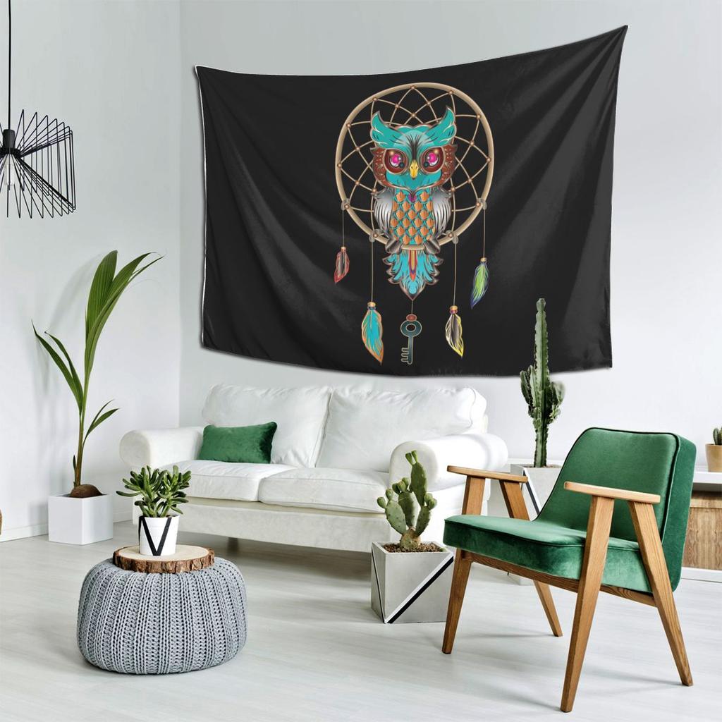 Native Mandala Owl American Tapestry Decoration Art Aesthetic Tapestries for Living Room Bedroom Home Wall Cloth Wall Hanging
