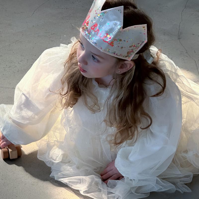 New Spring Girls' Sequined Tulle Princess Birthday Dress