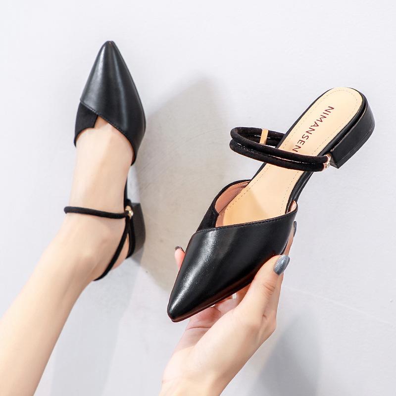 

Fashionable British Style Small Leather Shoes 2024 Spring New Pointed Middle Heel Temperament Daily Versatile Women s Shoes 40 чёрный