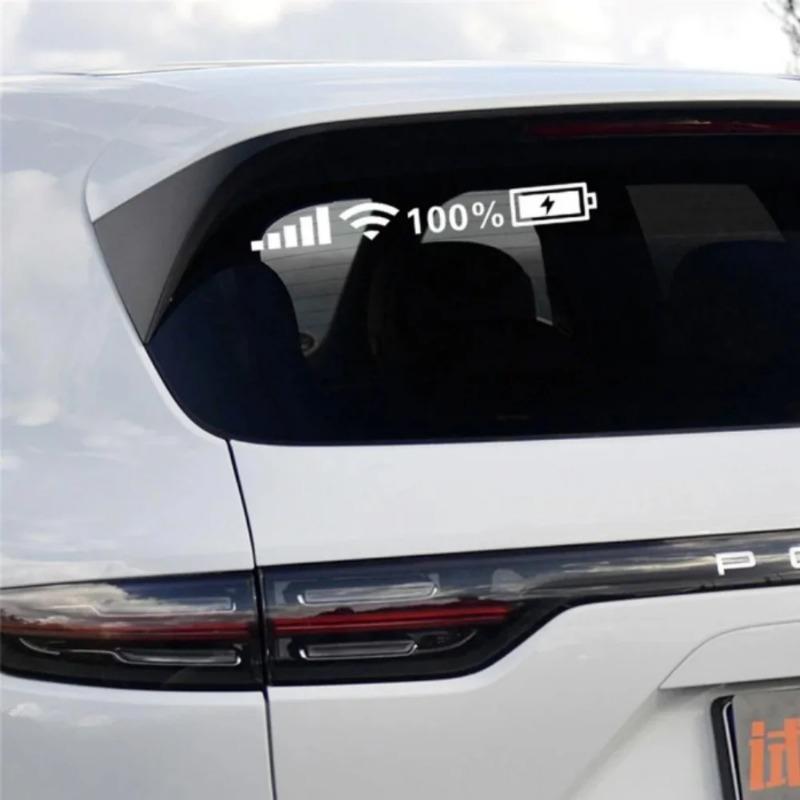 Car Windshield Stickers Signal WiFi Battery Power 100% Wifi Battery Level Signal Car Funny Sticker For Exterior Trim Accessories