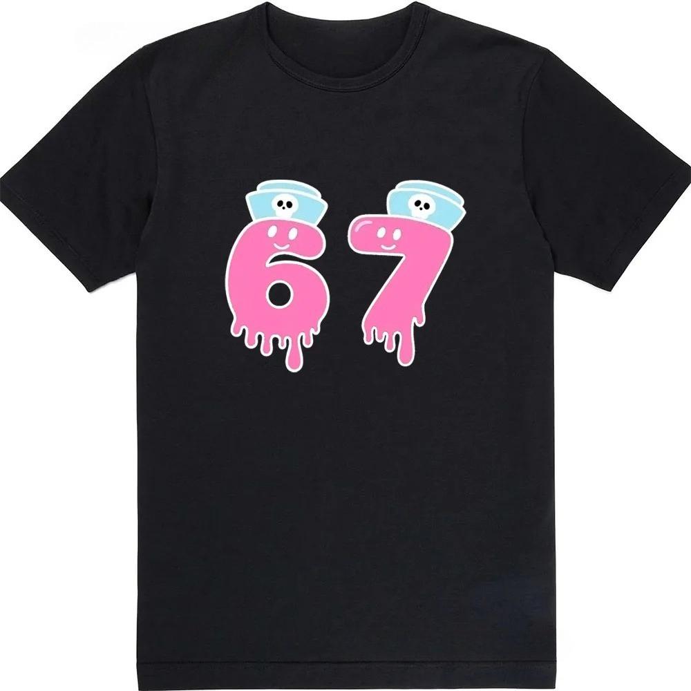 Number 67 Cartoon Drip Design T-shirt S