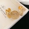 Metal texture round fold opening bracelet fashionable simple versatile bracelet niche design jewelry