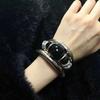 New Arrival Three-Layer Black Stone Elastic Bracelet Fashion Sweet Cool Sexy Special-Interest Design Stylish Vintage Bracelet Heavy Industry Bracelet
