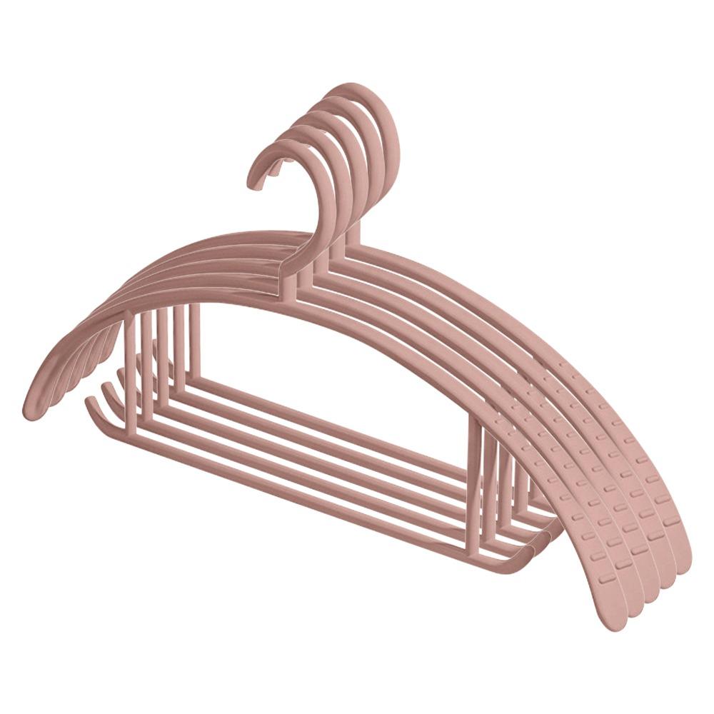 5 Pcs/Set Plastic Non-slip Clothes Hanger Wide Shoulder Adult Size Plastic Clothes Hanger Thickened Clothes Drying Rack
