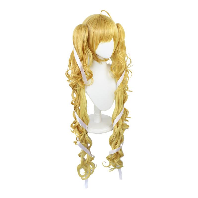 47" Vibrant Yellow Double Ponytail Cosplay Wig, Heat-Resistant Synthetic Hair for Anime Magical Girl
