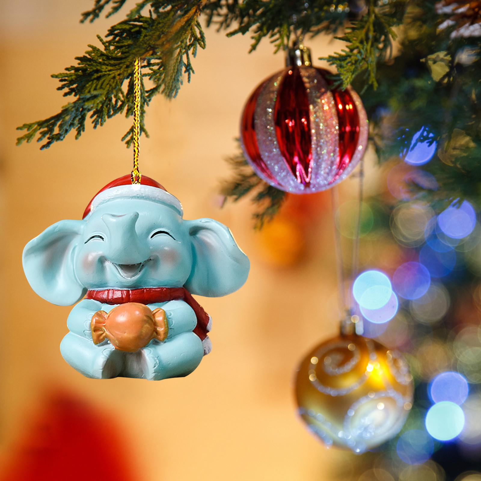 

2D акриловые подвесные украшения, подвески для украшения рождественской елки, забавные рождественские фигурки в форме животных для рождественских вечеринок One Size