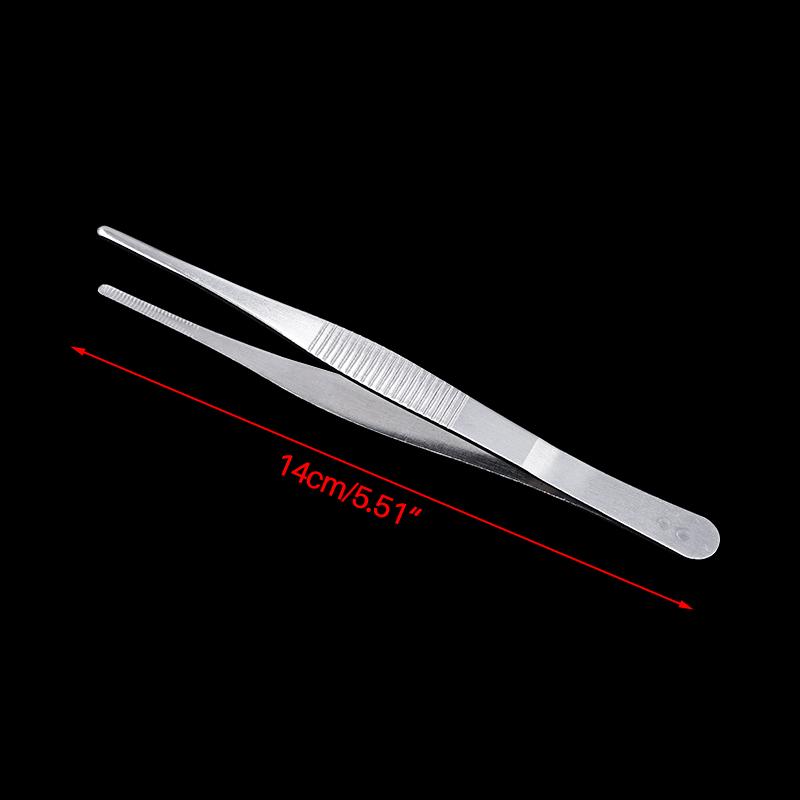 

Toothed Tweezers Barbecue Stainless Steel Long Food Tongs Straight Home Medical Tweezer Garden Kitchen BBQ Tool 5 Sizes