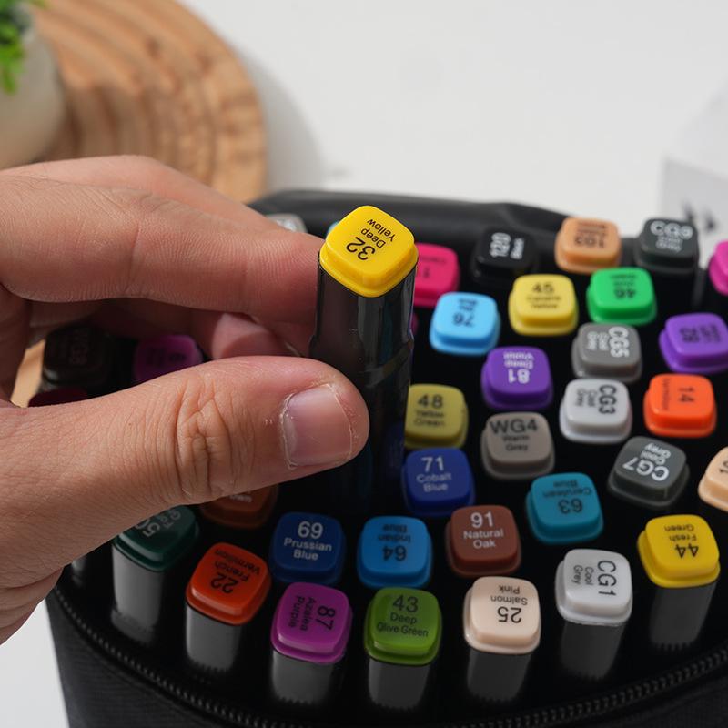 24/36/48Cs Large Capacity Zipper Canvas Pencil Bag Markers Pen Storage Bag Watercolor Pen Stationery Bag