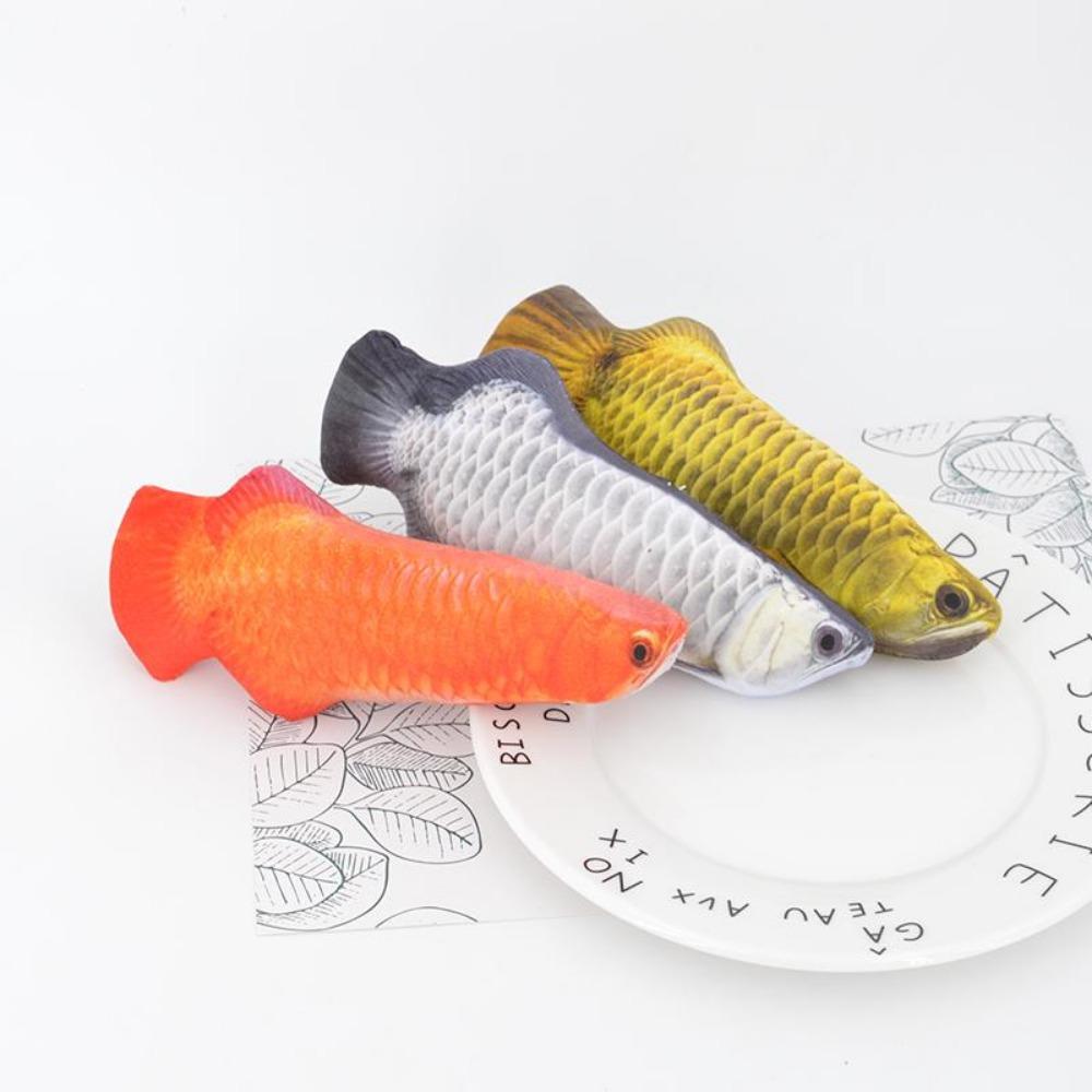A 20cm Long Plush Soft Toy In the Shape of a Fun Simulated Fish, with a Soft Filling, Is a Cute Cat Toy That Can Be Used for Home Decoration.