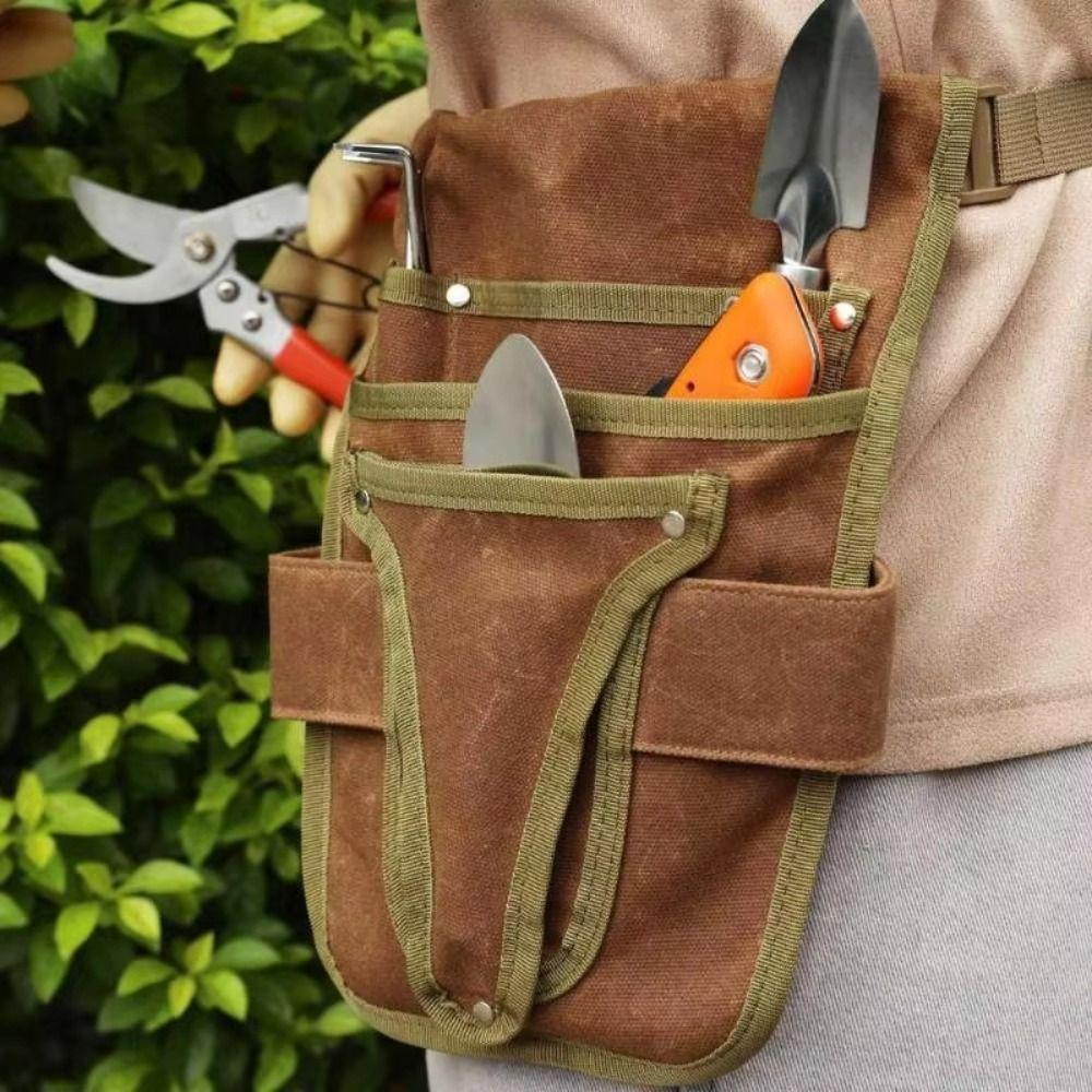 Verstellbarer Gartenwerkzeuggürtel Canvas-Material Utility Belt Gartentaille-Tasche Gärtner