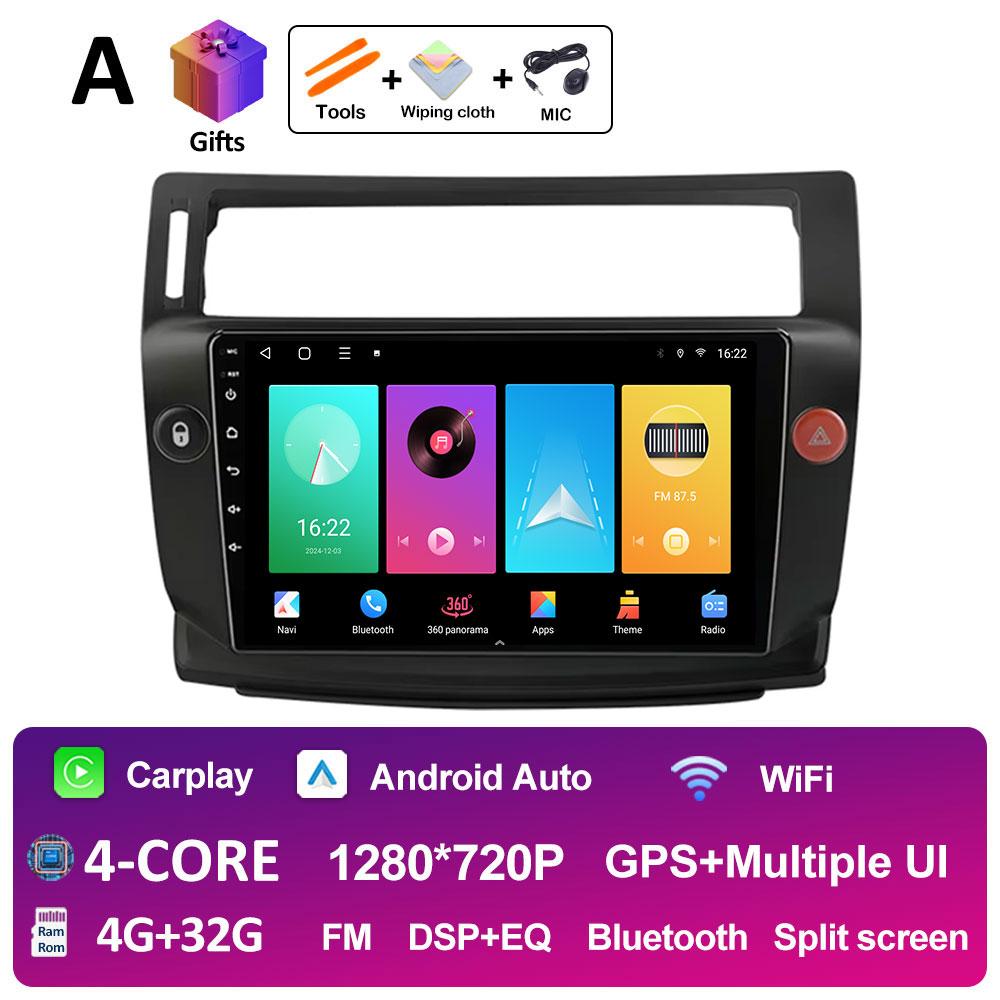Player Multimedia Video Auto Pentru Citroen C4 C-Triomphe Quatre 2004 2005 2006 2007 - 2014 Ventilator de Răcire Android Auto Carplay Nu 2din