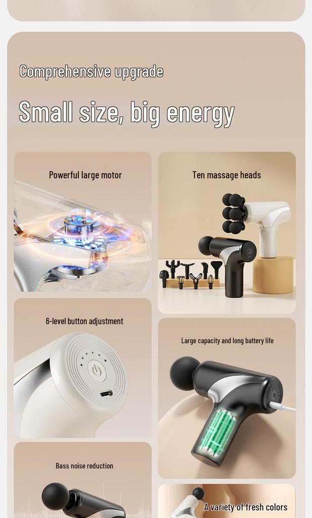 Compact Rechargeable Fascia Gun: Portable Muscle Relaxer and Massager for Home Fitness