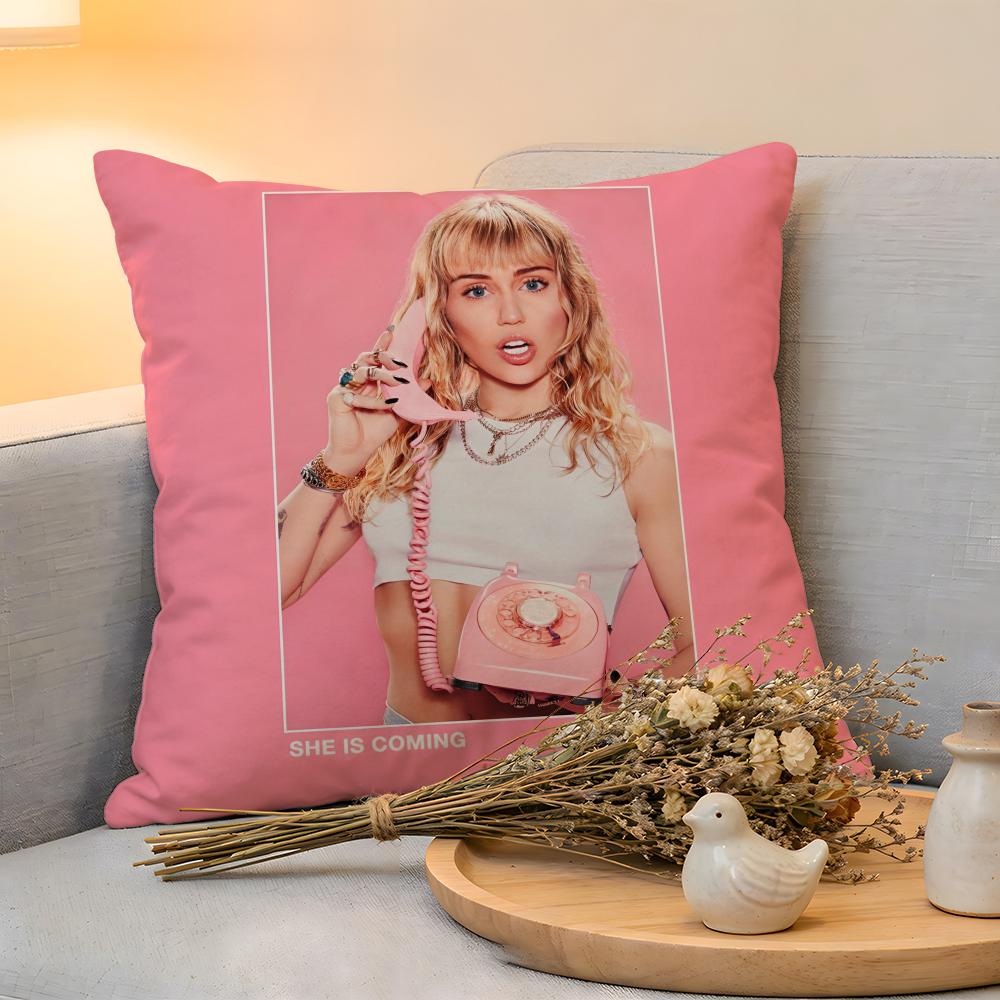 Cushion Cover Linen SkinFriendly Soft Decorative Case For Sofa Home Decor Hot Singer MMiley CCyrus Pillow Cover