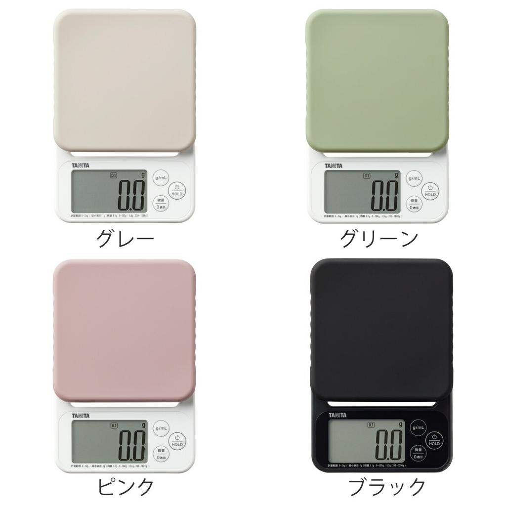 Tanita Kitchen Scale 2kg mL Mode Silicone Cover Digital Cooking (Tanita Measuring Bowl 0.1g Unit Milk Water Capacity Large Display Tare Function Tool)