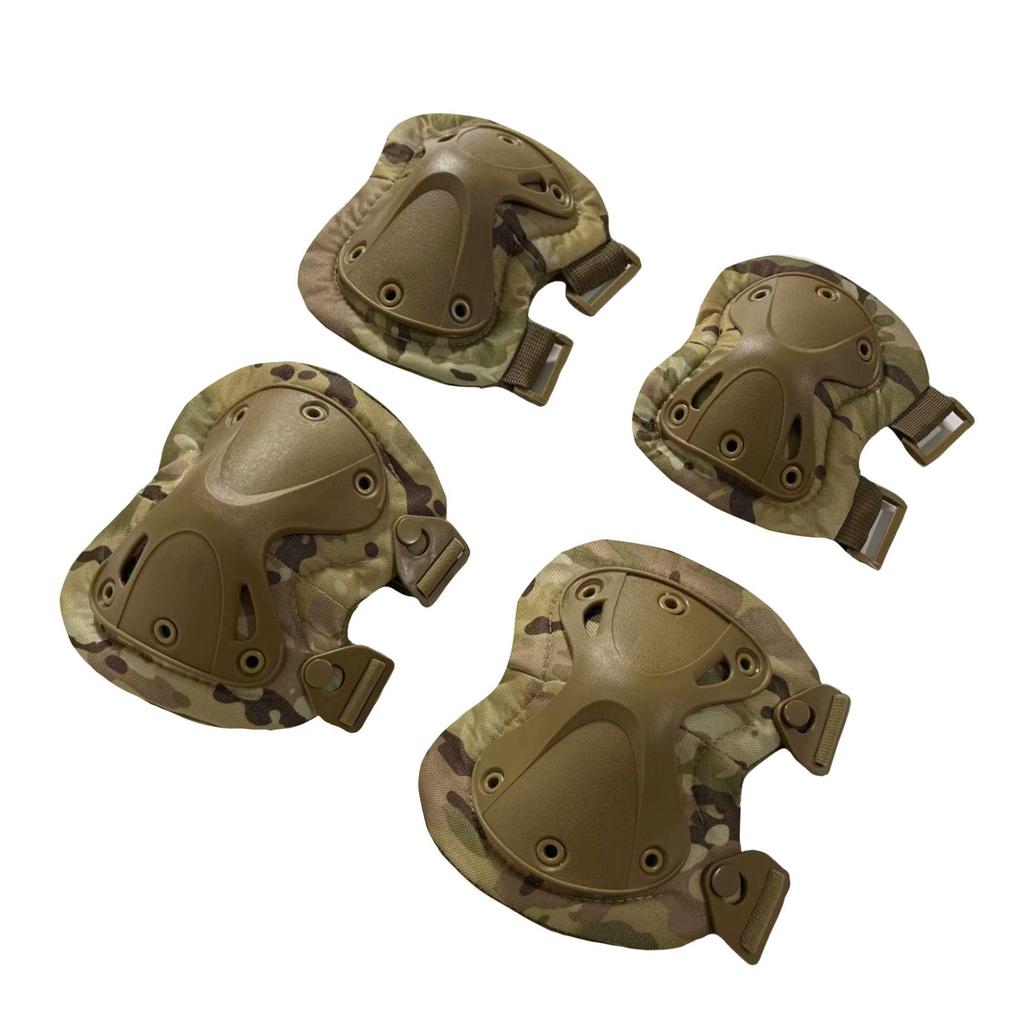 Camouflage Knie- und Ellbogenschoner-Set für taktisches Training, Radfahren und Bergsteigen