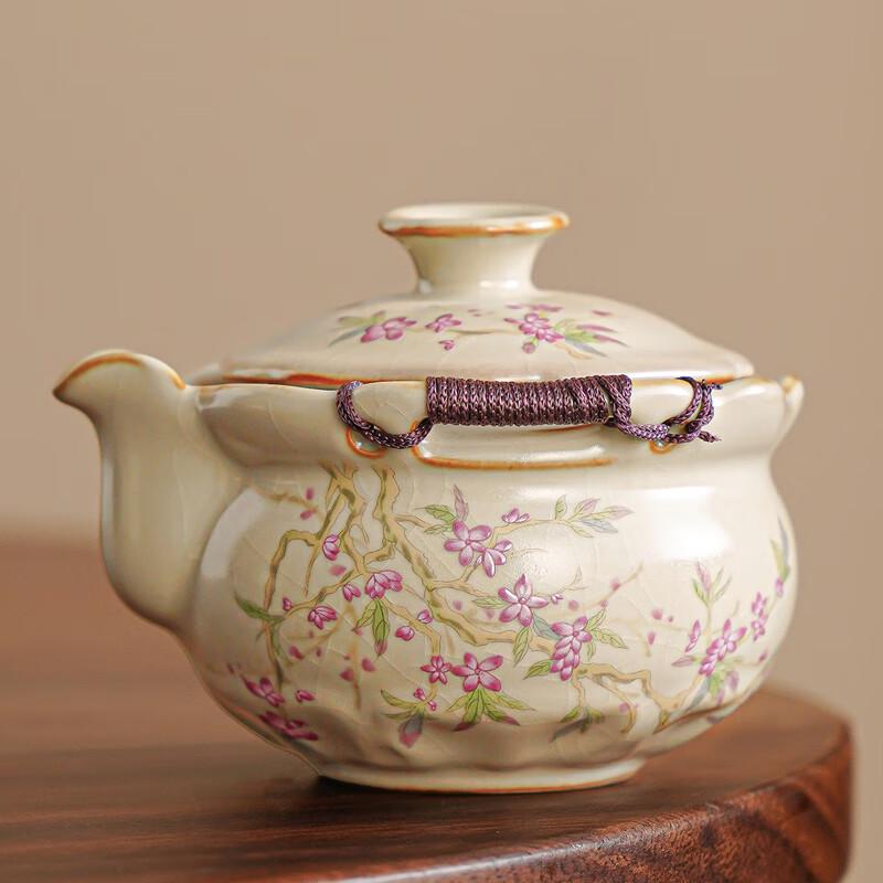Lainuo Ru Kiln Peach Blossom Teapot Set