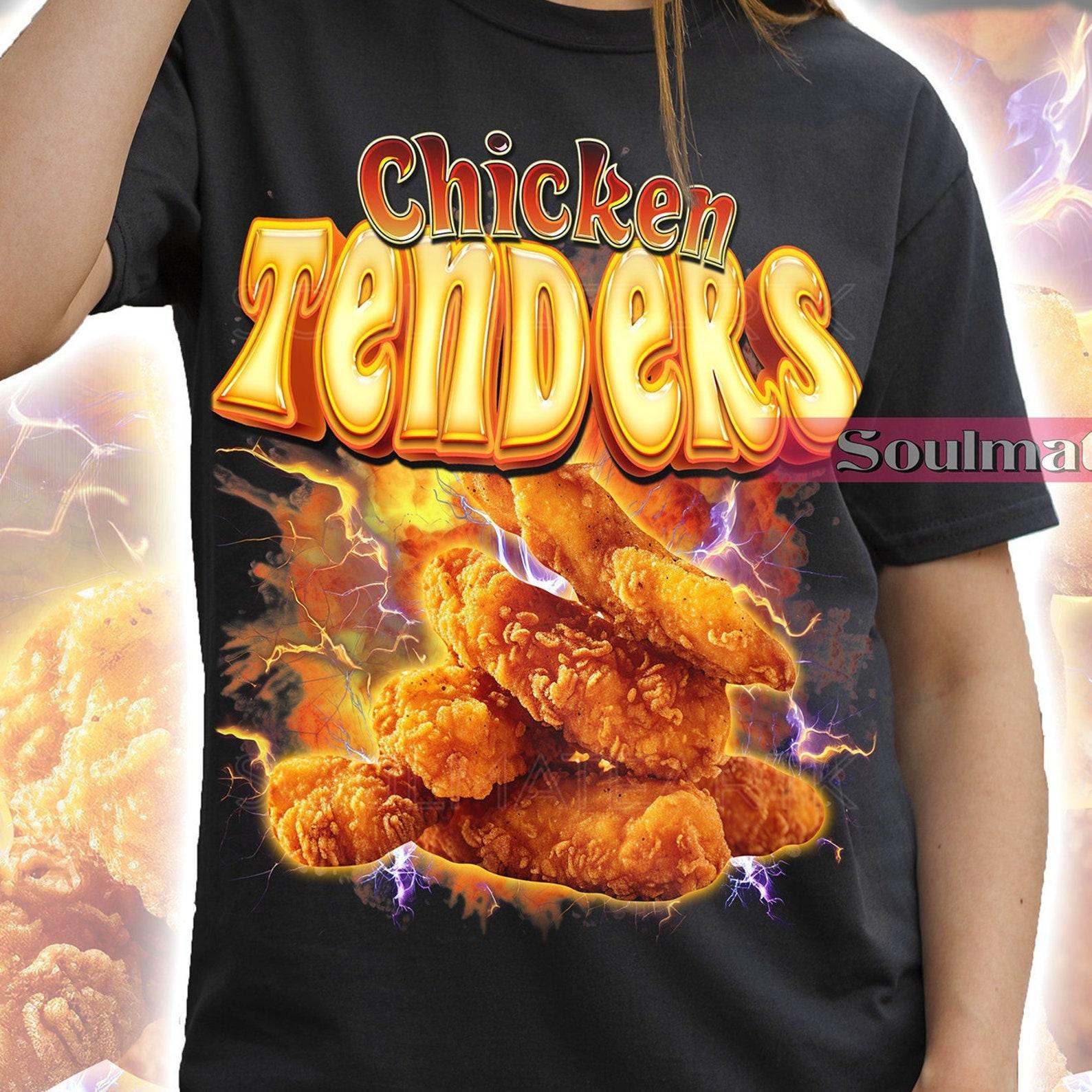 Retro Chicken Tenders Shirt, Vintage Chicken Tendies Tshirt, Aesthetic T-shirt, Funny T-shirt, Unisex Cute Meme Gift Tee 2XL