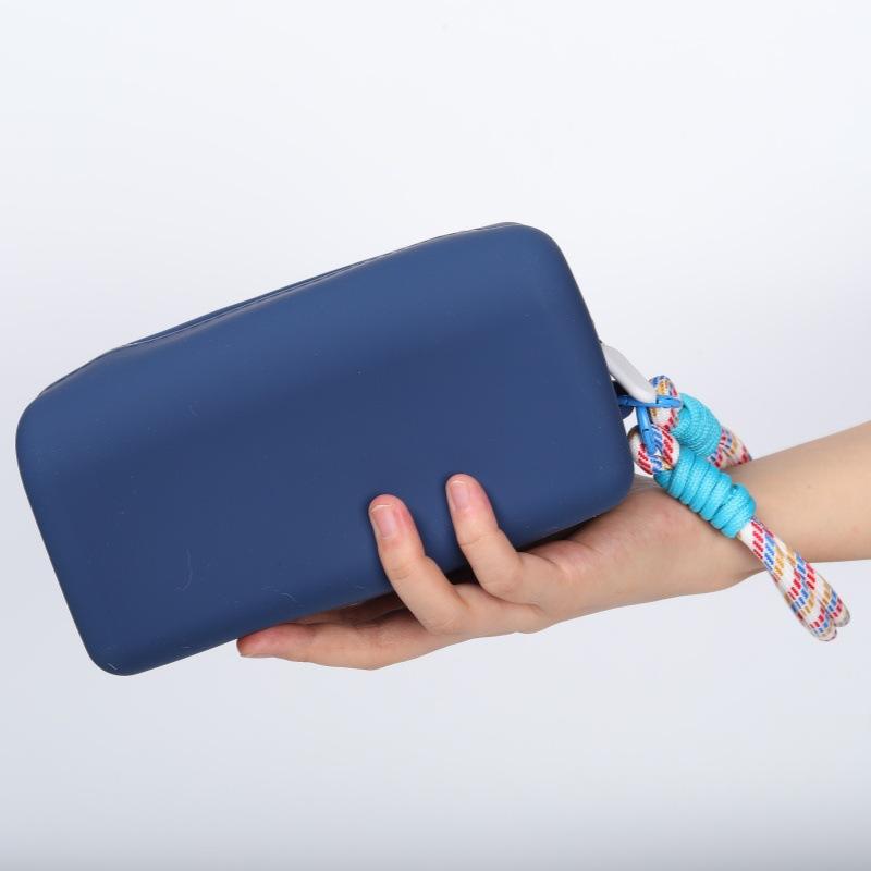 Silicone Storage Bag Versatile Earphone Storage Bag Cosmetic Bag Washable For Purse Gym Home