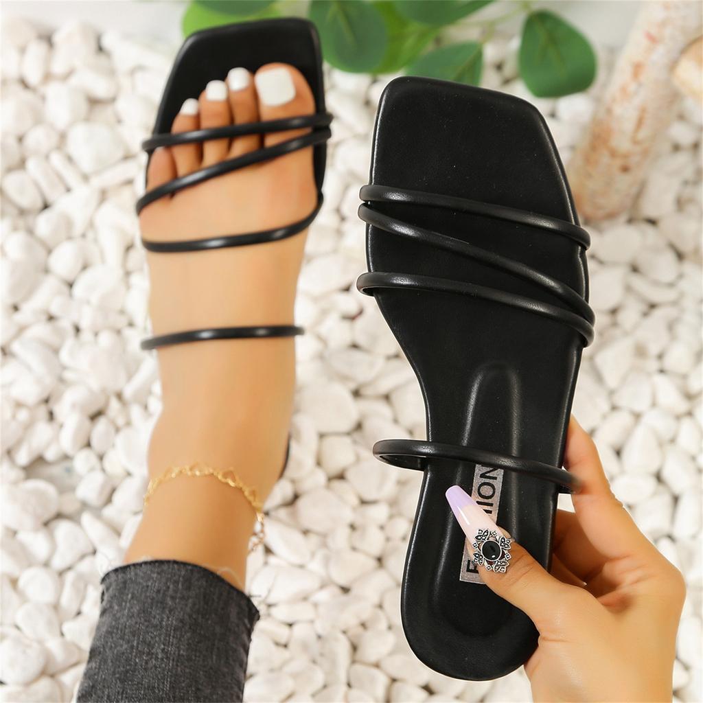 Women Fashion Flats Open Toe Sandals Comfortable Casual Shoes Snake Tie Slippers