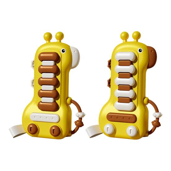 Pianoforte Elettronico Giocattolo Giraffa Cartone Animato con Luci Suono Coordinazione Mano-Occhio Bambini Piccoli Ragazzi Ragazze Educativo Tastiera Elettrica Giocattolo Musicale