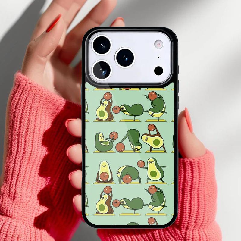 Cute Avocado Cartoon Phone Case for iPhone 17 16 15 14 13 Pro Max Back Cover for 12 11 Pro Coque