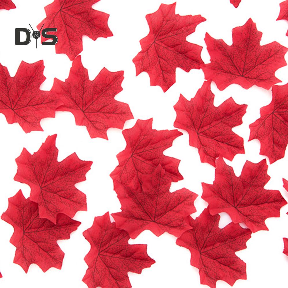 KPOP 50 Stück künstliche Herbst-Ahornblätter, Hochzeit, Party, Scrapbooking, Dekor, Foto-Requisite