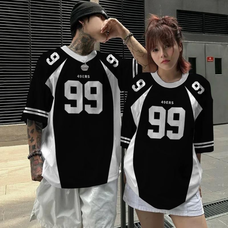 Women's Color Broken Pen Printed T-Shirt Fashion Casual Round Neck Top Suitable For Spring And Summer Ladies Street Clothes