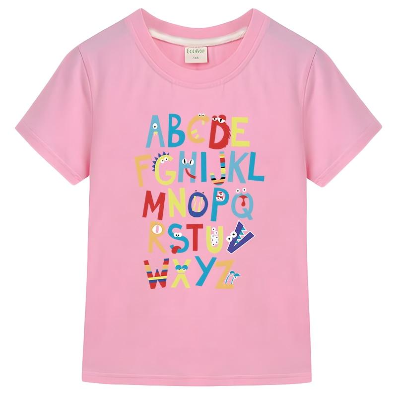 Alphabet Lore Dětská trička 100% bavlna Cartoon Tops y2k chlapecké oblečení dívka oblečení jednodílné tričko pro děti chlapec 10 let
