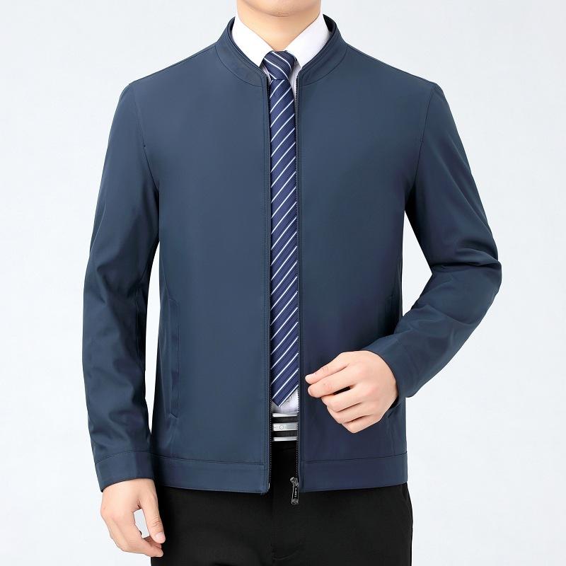 Jacket Men's Coat New Spring and Autumn Lapel Business Casual Top Middle-aged Dad Wear