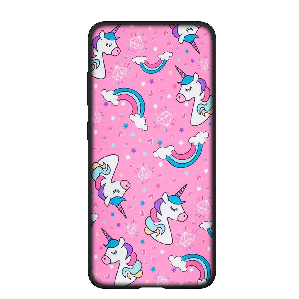 Phone Case for Samsung Galaxy S25 S24 S23 iPhone 16 15 Xiaomi Redmi Note 14 13 12 16E X 11 Pro Max OPPO Moto G85 G54 Huawei Pink Unicorn Horse Cover