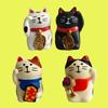 Japanese Zakka Miniature Beckoning Cat: New Year Good Luck Mascot Resin Ornament