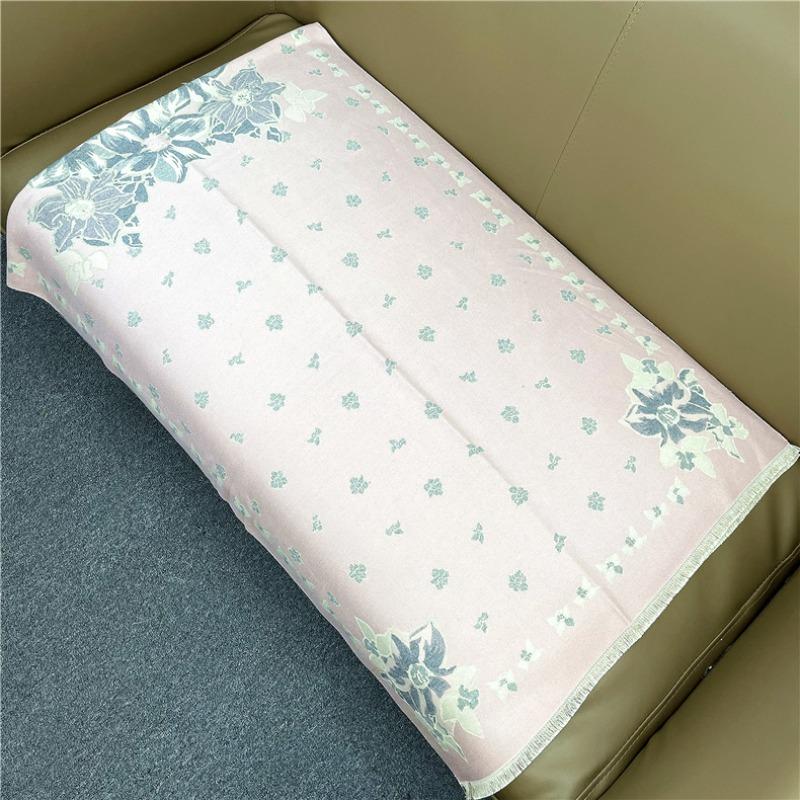

Shawl women s winter new warm imitation cashmere scarf long flower thickened double-sided scarf dual-purpose 180x65cm розовый
