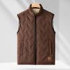 Herren Herbst/Winter Fleece-gefütterte Weste, Lammwolle Stehkragen Ärmellose Jacke