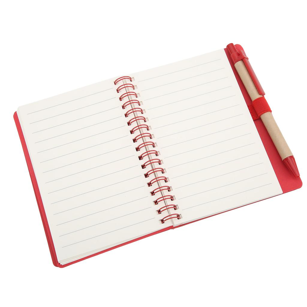 Notebook Portable Simple Double Coil Leather Notebook Student Notepad with Insert Pen Business Office Stationery