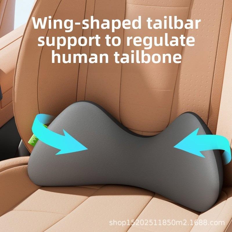 1 Stück Auto Lendenstützkissen mit Steißbeinschutz Dünnes Memory-Schaum Sitzkissen für Lange Fahrt Büro 4 Jahreszeiten