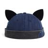 Słodki słodki koci kapelusz z uszami bez ronda Osobowość Swobodny Jednolity kolor Czapka Beanie Bawełna Oddychająca Prana Stara Czapka Beanie Unisex