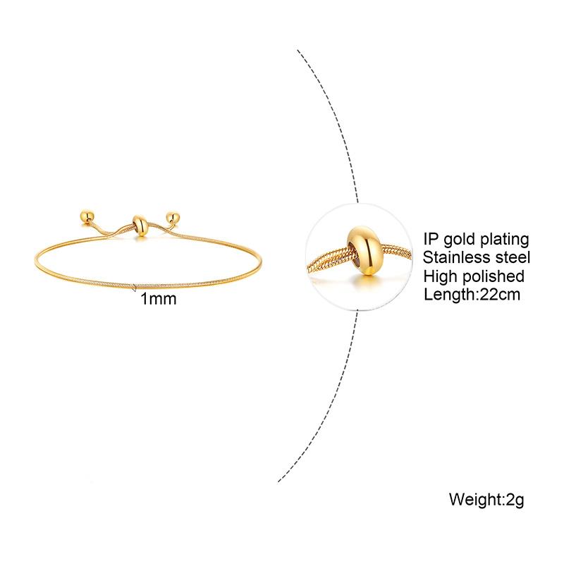 Minimalist Thin Snake Chain Bracelets for Women Length Adjustable Jewelry Gold Color Stainless Steel Christmas New Year Gifts