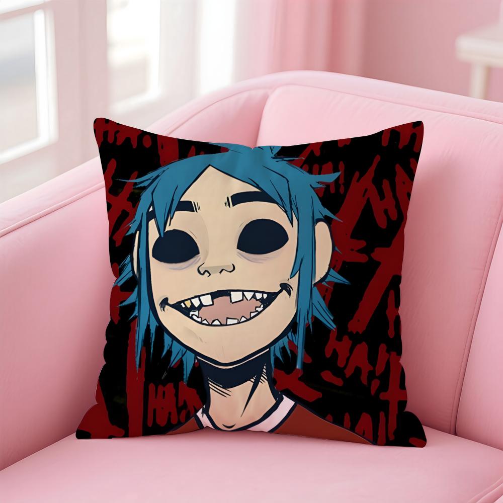 Classic Virtual British Band GGorillaz Cushion Cover Pillow Case Soft Skin Friendly Fabric Concealed Zipper