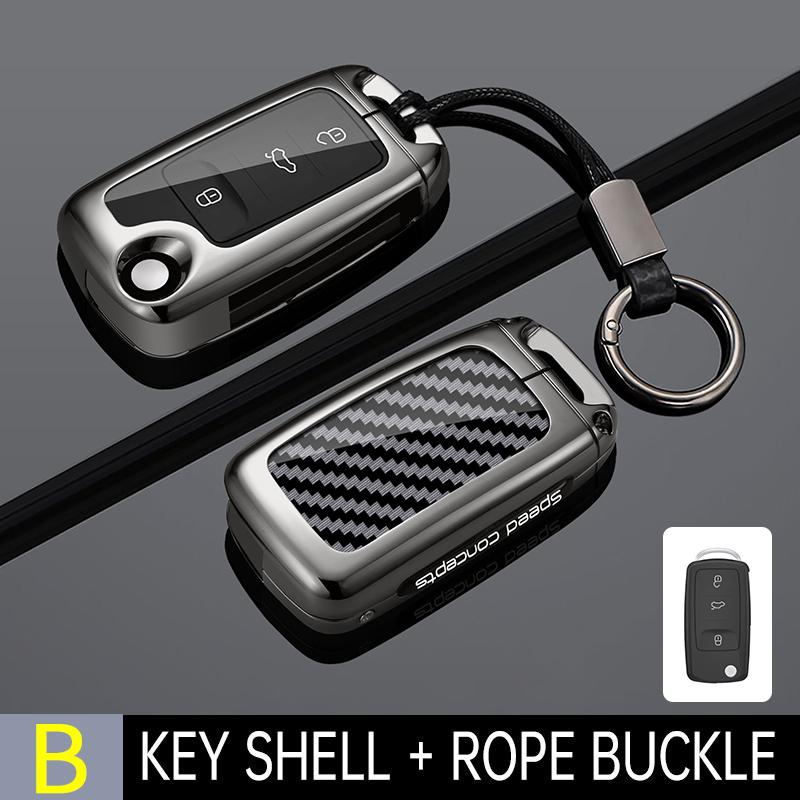 New Zinc Alloy Car Key Case for VW Volkswagen MK4 Bora Golf 4 5 6 Jetta Passat Polo Bora Touran Skoda Cover Bag