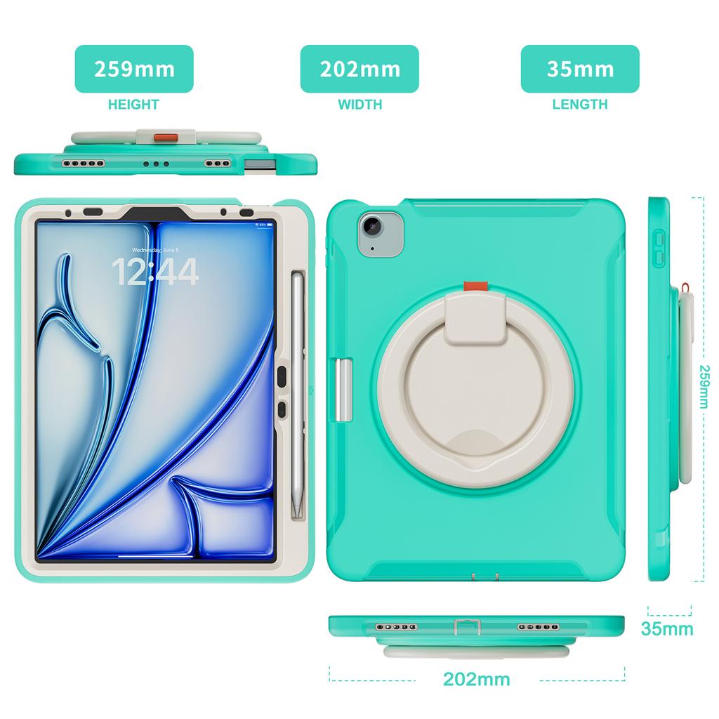 For iPad Air 11 (2025)/(2024)/Air (2022)/(2020)/Pro 11 (2022)/(2021)/(2020)/(2018) Case Kickstand Cover with Pen Slot