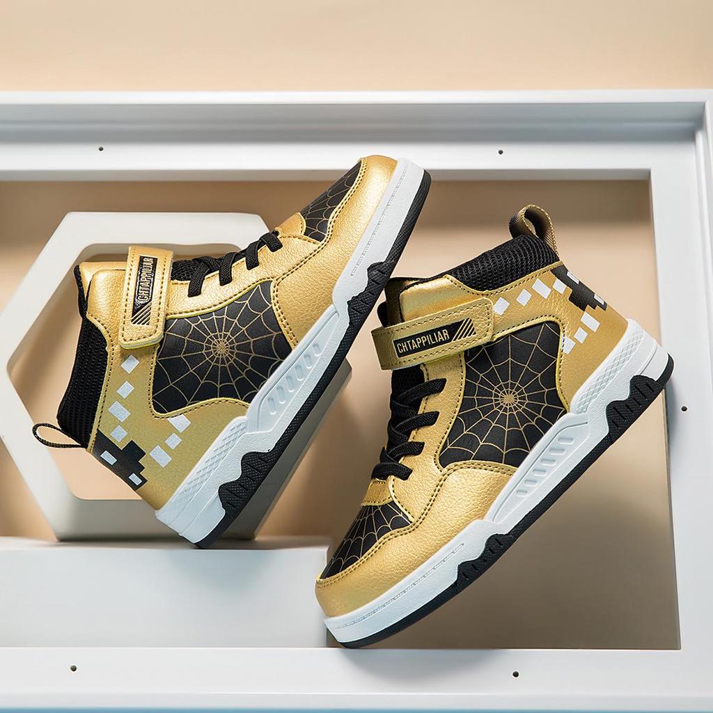 Dziecięce Wysokie Wodoodporne Buty Sportowe z Nadrukiem Pająka 2025