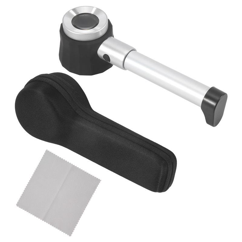 ABUL-Handheld 45X Folding Linen Tester Metal Magnifiers Cloth Thread Counter Magnifier Magnifying Glass With Light Calibration