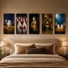 Ghost Canvas Gallery Wall Prints Starry Night Pumpkin Witch Dog Wall Art Dark Moody Halloween Farmhouse Holiday Home Decor Gift