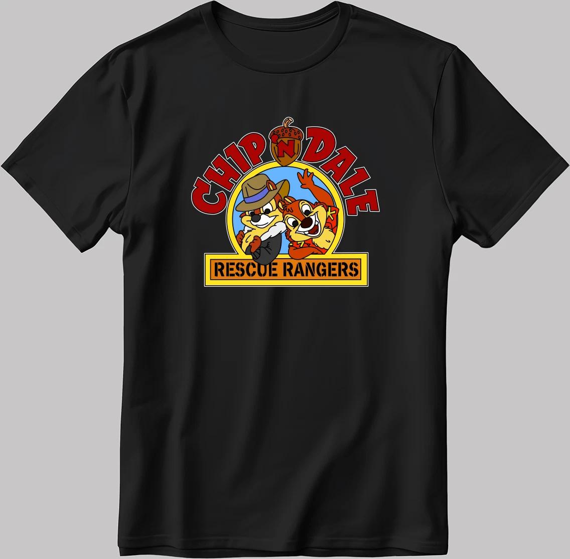 Chip n Dale Rescue Rangers Short Sleeve White-Black Men s / Women L328 L