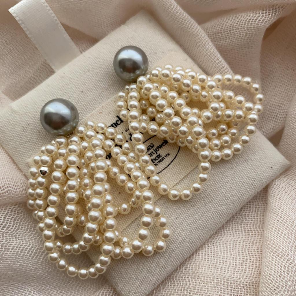 Premium Pearl Simple Temperament Stud Earrings Versatile French Pearl Pendant Fringed Earrings Design Earrings