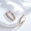 Oval Blue Stone Long Drop Earrings Natural Zircon With  Rose Gold Fashion Women Earrings Simple Daily Fine Jewelry