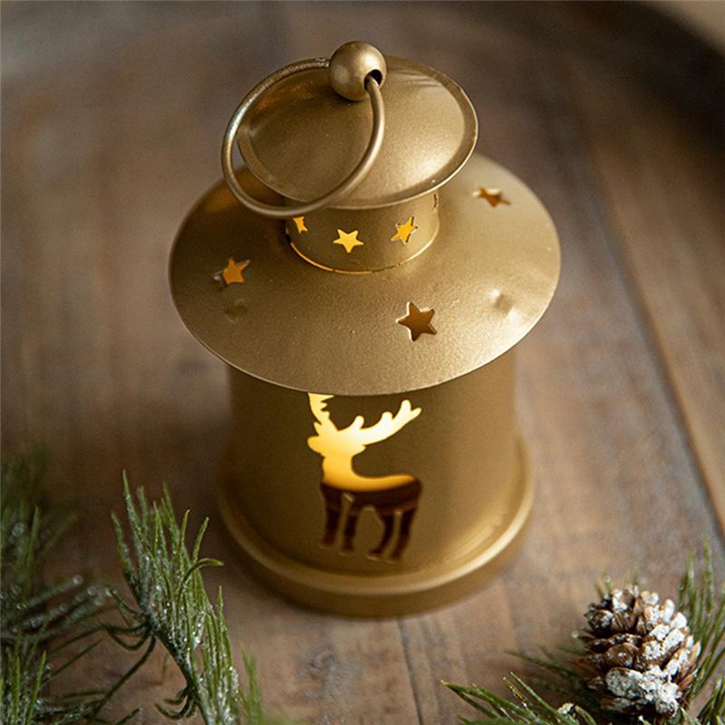 Dobre-Świąteczne Vintage Świecznik Sztuka Żelaza Chata Styl Świąteczny Akcesoria Dekoracyjne