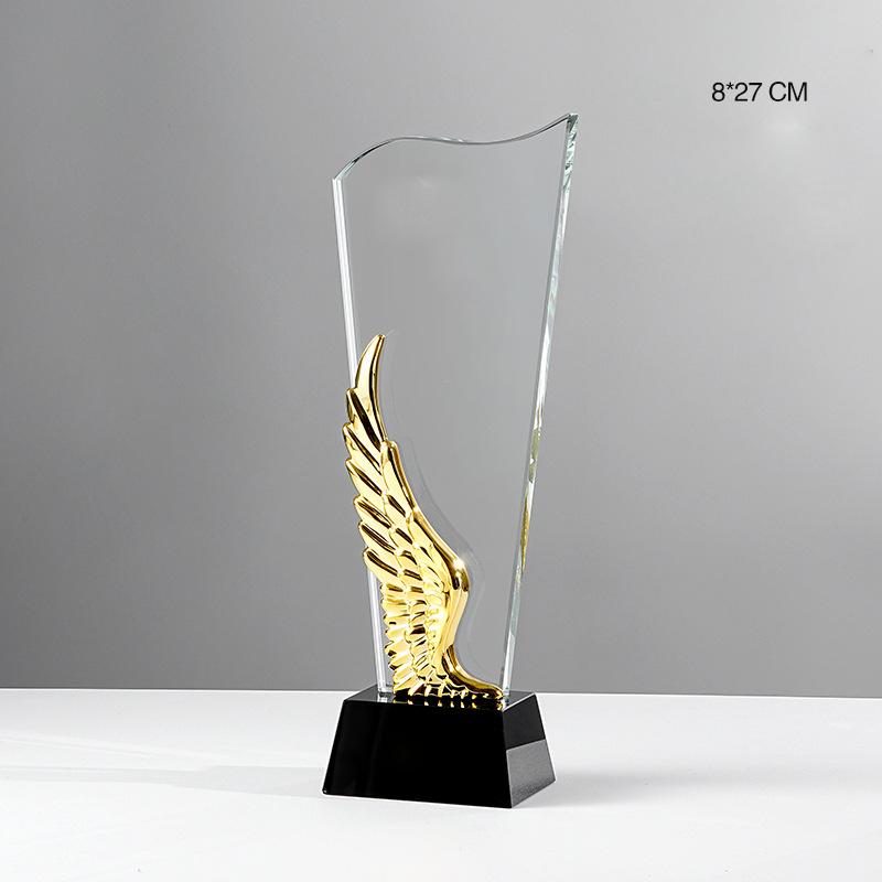 Customized Glass Award Trophy Commemorative Honor Sandblasting Carving for Office Home Decor Annual Ceremony Corporate Events