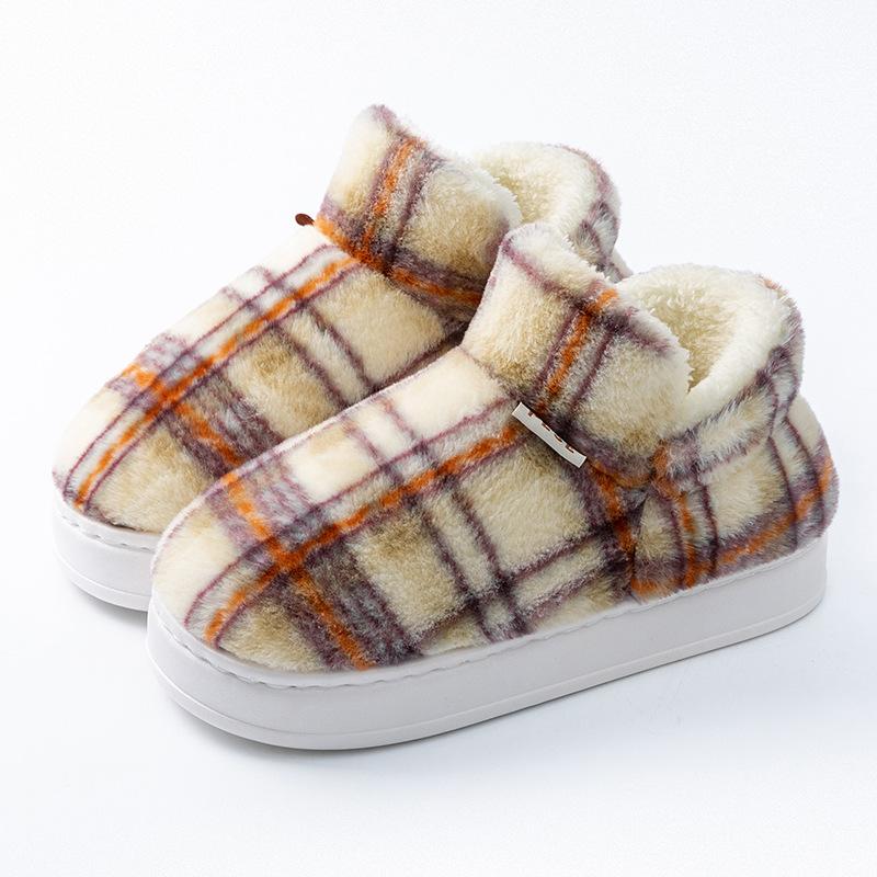2025 new elderly cotton shoes autumn and winter indoor home non-slip thick-soled velvet thermal bag and cotton slippers